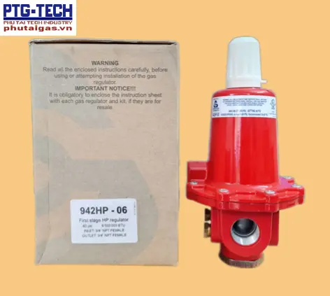 Van giảm áp cấp 1 LPG model 942HP-06, P1max 16bar, P2max 3bar, connect 3/4