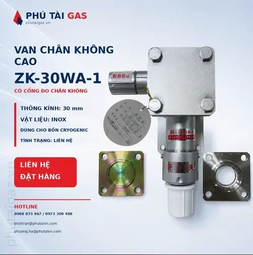 Van chân không cao ZK-30WA-1 có cổng đo chân không