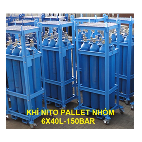 Khí Nito công nghiệp 4.0 pallet nhóm 6x40lít 150bar